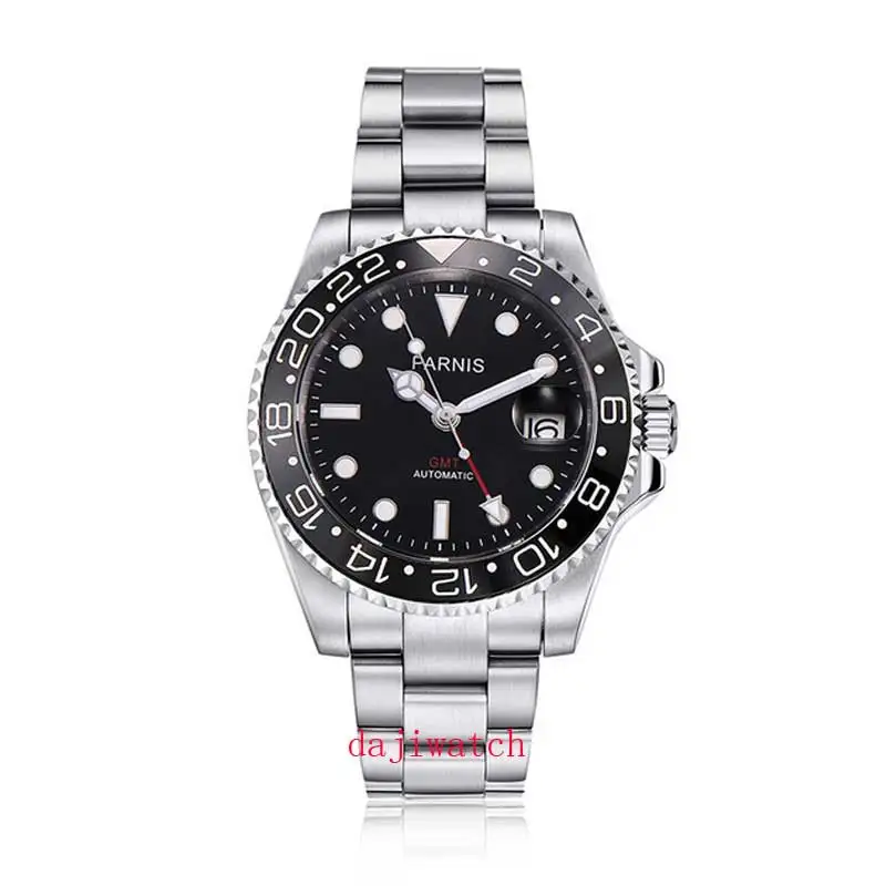 Parnis 40mm Mechanical Watches GMT Sapphire Crystal Man Watch 2018 Diver Automatic relogio masculino Role Luxury | Наручные часы