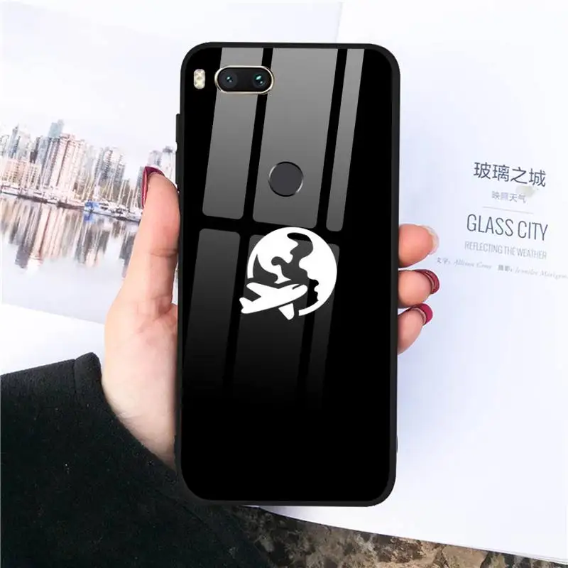 

World Map Travel Phone Case Tempered glass For xiaomi 6 8 lite se MIX2 2S Redmi 4X 5 6 6a note 4 5 6 7