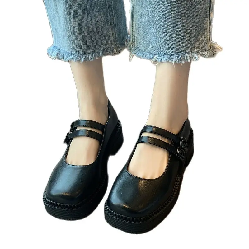 Туфли LIHUAMAO на платформе Мэри Джейн с ремешком щиколотке и круглым носком удобные