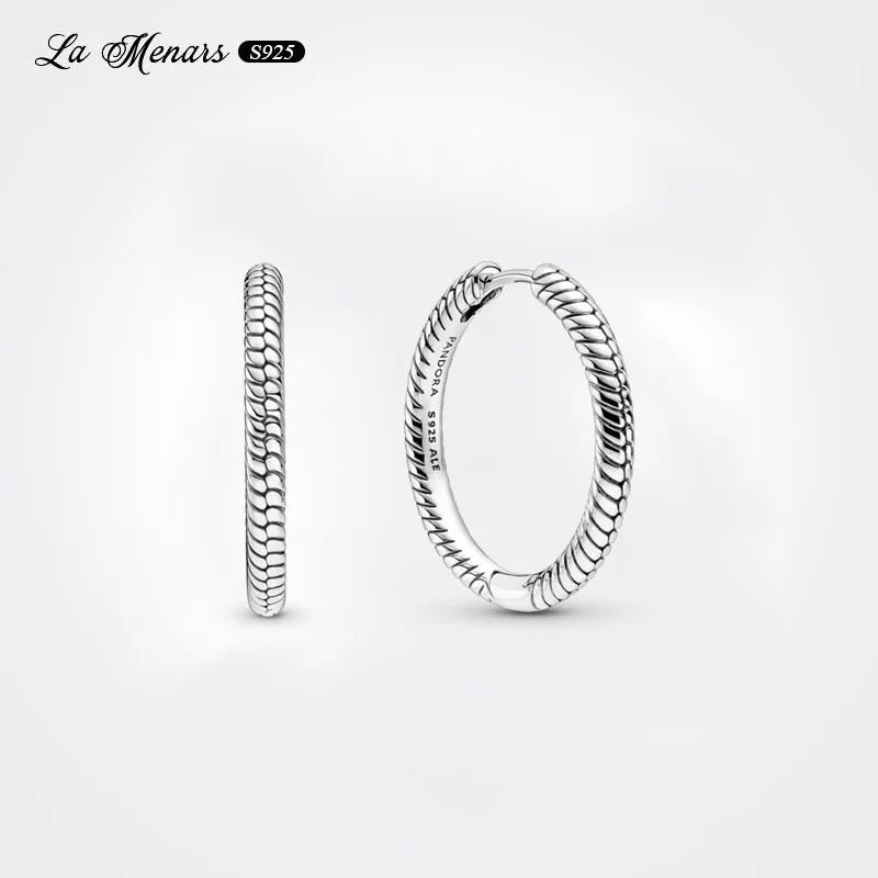 

La Menars 2022 Original Simple Style Round Buckle Earring For Women Fine Jewelry Hoilday Best Gift Genuine Silver Plating