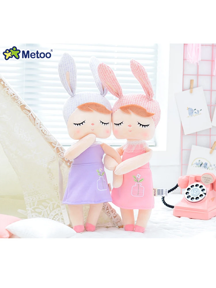 Metoo новейший плюшевый и мягкий милый кролик милые животные для детей игрушки Angela Metoo кукла для девочек подарок на день рождения Рождество 45 см