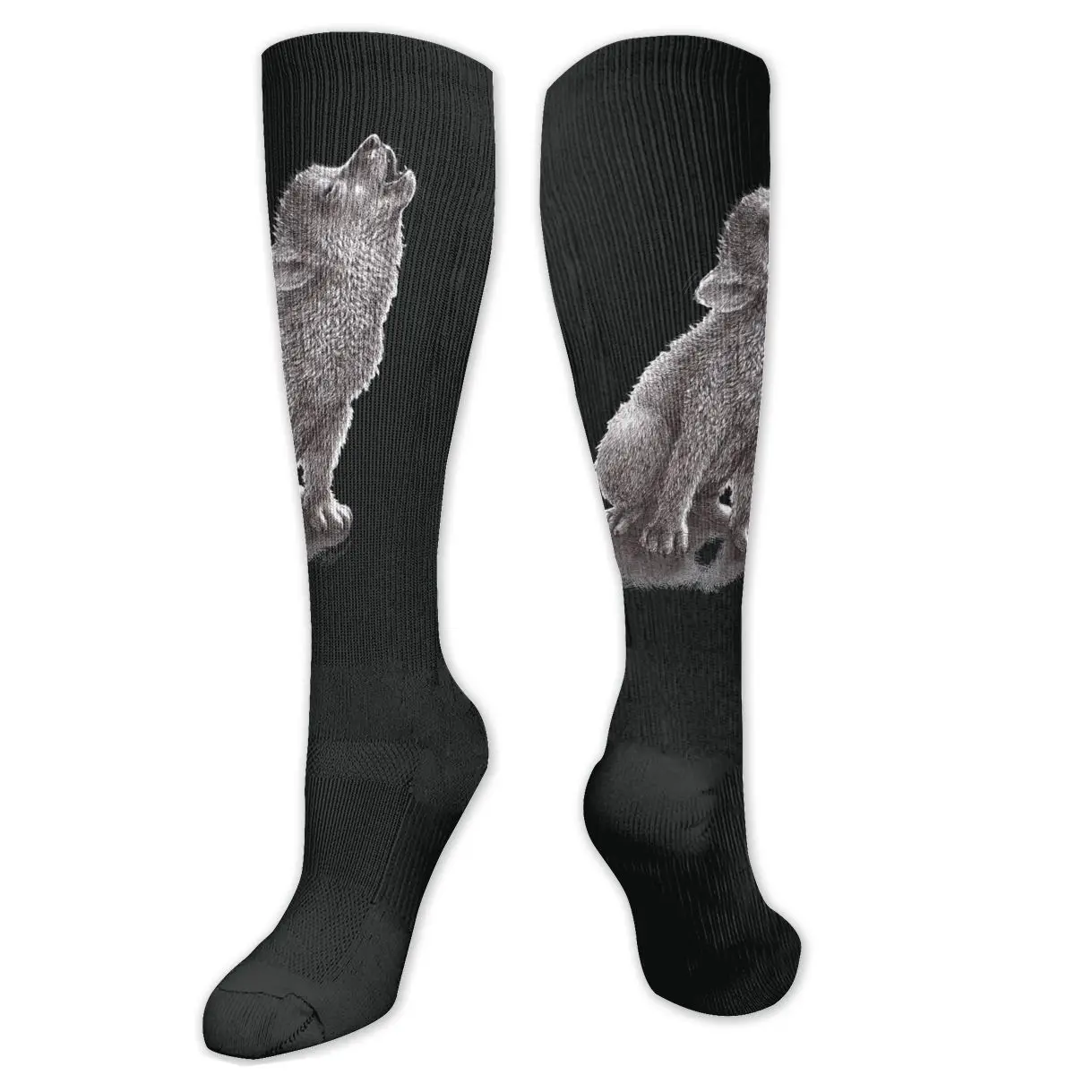 

Молодежные Компрессионные носки воющего волка для женщин и мужчин, мужские широкие носки для медсестер, бега, атлетики