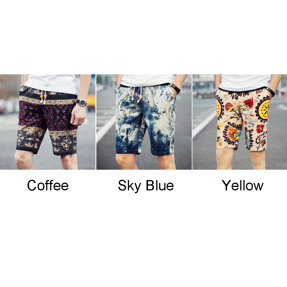 Шорты мужские быстросохнущие с цветочным принтом повседневные пляжные