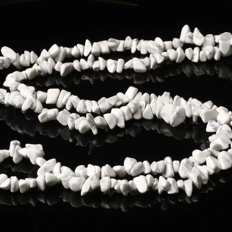 LELX Magnesite каменные бусины, гравий бусины для изготовления ювелирных изделий гравий свободного профиля в бусины для изготовления браслетов прядь 16 дюймов 5-8 мм бусины