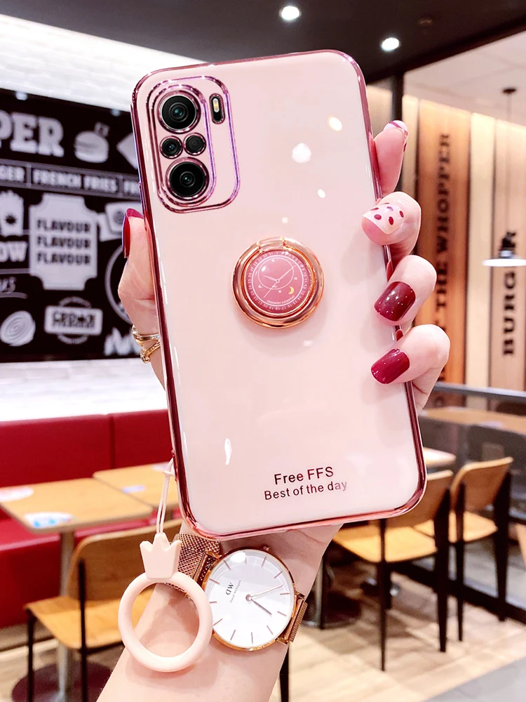 Чехол для Xiaomi Redmi K40 Pro, мягкий силиконовый Тонкий чехол с кольцом-подставкой, защитная задняя крышка, чехол для xiaomi POCO F3 RedmiK40 40pro, оболочка