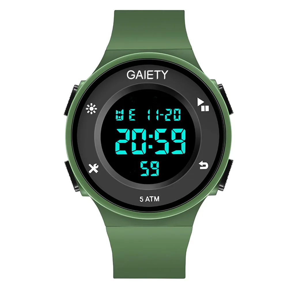 

2022 New Women's Watches LED Fashion Electronic Watch For Girls Silica Gel Strap Waterproof Gift Men Luxury Clock Zegarek Damski