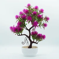 artificial flower height 33cm green welcoming pine bonsai home decoration garden potted plant hotel setting tabletop plant