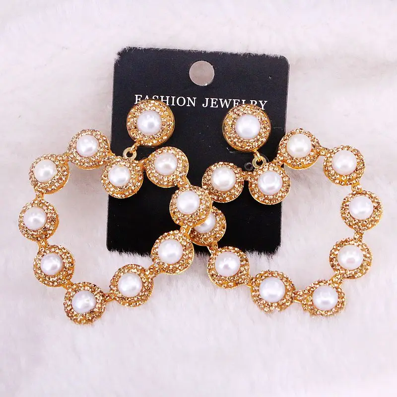 4 пары кристалл горный хрусталь проложили натуральный жемчужный серьги в форме