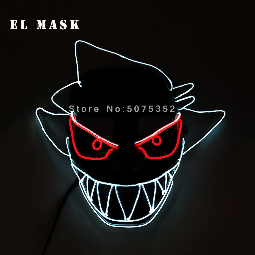 Design-I Маска для косплея Рик и Морти EL маска супер герой Черная пантера светодиодная маска для маскарада Рождество Хэллоуин - Цвет: Design-I