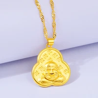 hoyon real 100 18k yellow gold color necklace buddha pendant jewelry for women necklace part wedding birthday fine jewelry gift