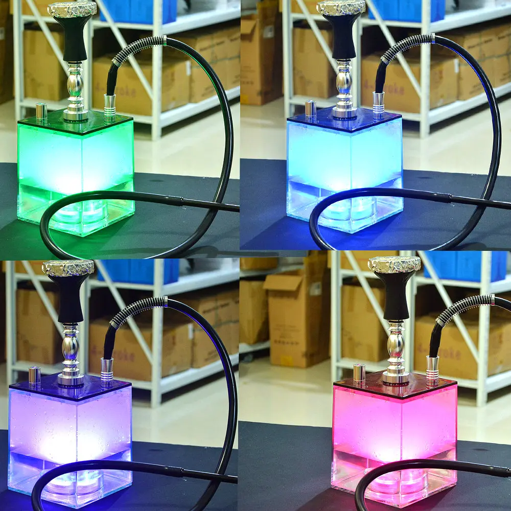 

Acrylic Hookah Cachimba Shisha Pipe Narguile Completo Waterpijp LED Light Nargile Bowl Hose Spring Tongs Chicha Accessories