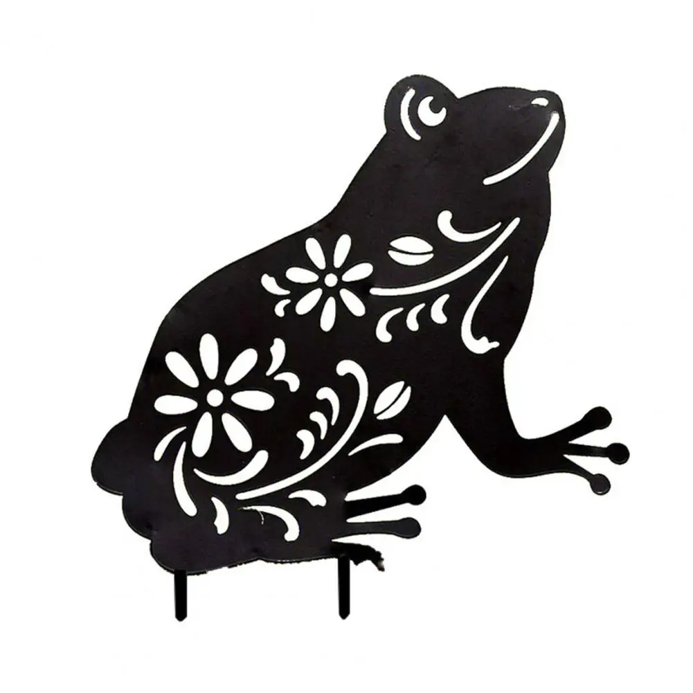 

Frog Garden Stake Hollow Weather Resistance Black Acrylic Outdoor Yard Art for Lawns
