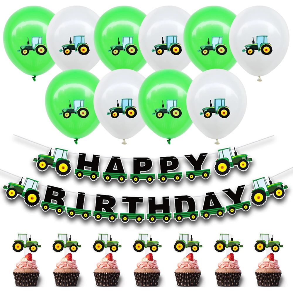 1 комплект задний фон с изображением фермы строительный автомобиль счастливый