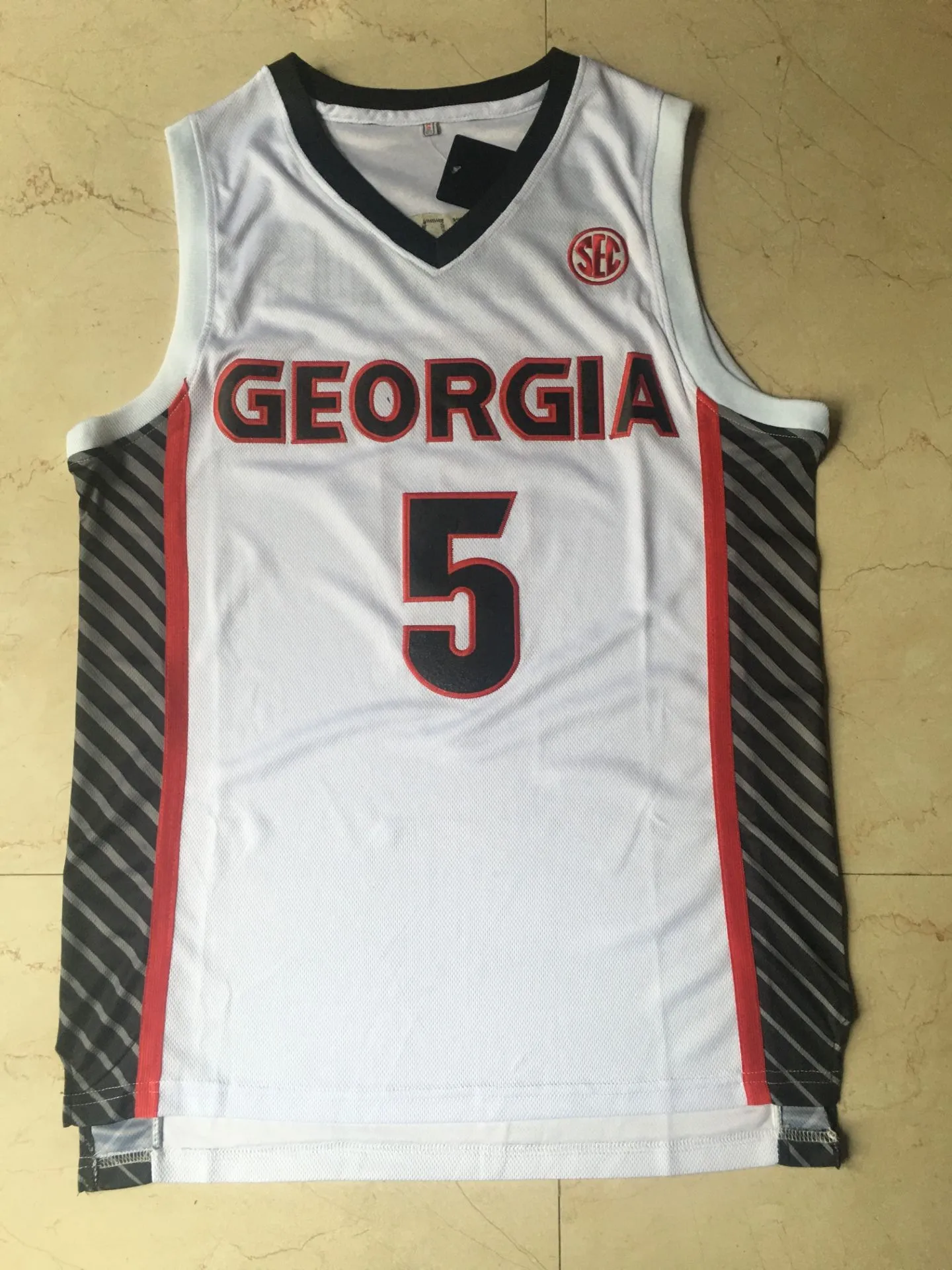 

Georgia Bulldogs #5 Anthony Edwards Throwback Basketball Jersey Top Quality Stitched embroidery any Number and name