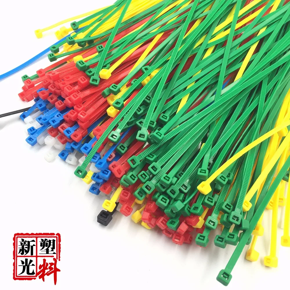 

100Pcs/bag 200MM Self-Locking Green Red Blue Yellow Nylon Wire Cable Zip Ties.cable ties