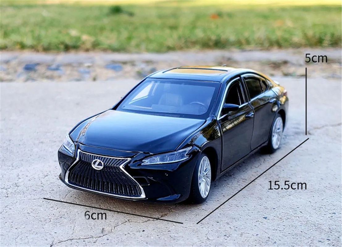 

1:32 Jackiekim For Lexus ES300h ES300 Diecast Car Model Toys Gift Sound light Pull back Black/White/Blue