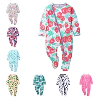 spring autumn cute baby double zipper clothes sleeping pajamas baby rompers clothes little boys girls newborn overalls 0 18m