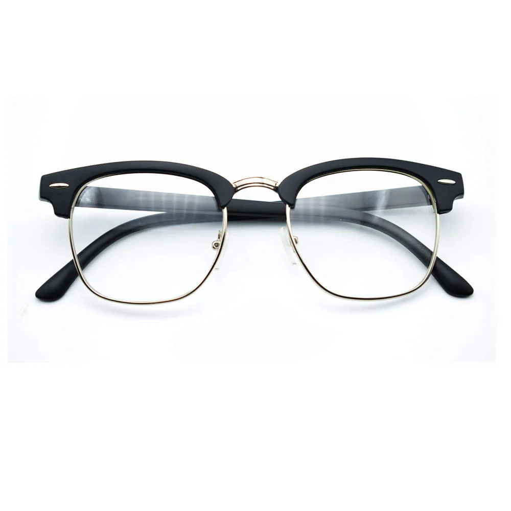 

Retro Classic Clear Lens Nerd Frames Glasses Men Women Eyeglasses Vintage Half Metal Eyewear Frame Fashion Designed