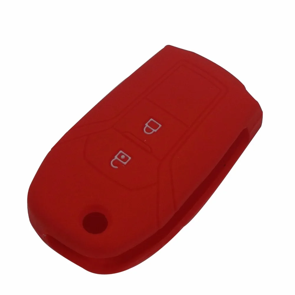 

jingyuqin 2 Buttons Silicone cover case holder For Ford Mustang Fusion Explorer