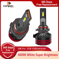conpex m8 pro hb3 9005 hb4 9006 led canbus no error lamps 12v h8 h9 h11 headlight bulbs 11000lm h13 h16 9012 h1 h4 h7 car light