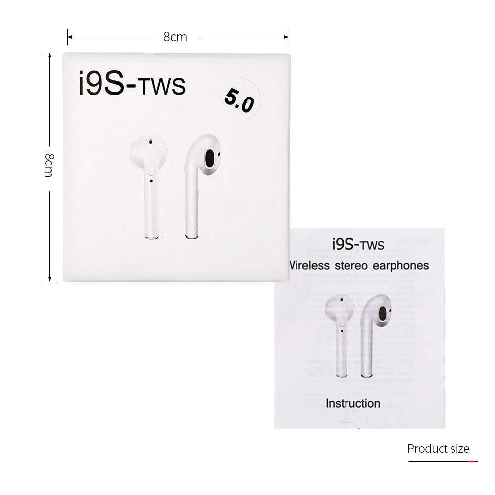 I9s TWS Bluetooth 5,0 наушники настоящие беспроводные наушники гарнитура Bluetooth наушники с микрофоном Стерео Eirpods зарядное устройство коробка для Xiomi