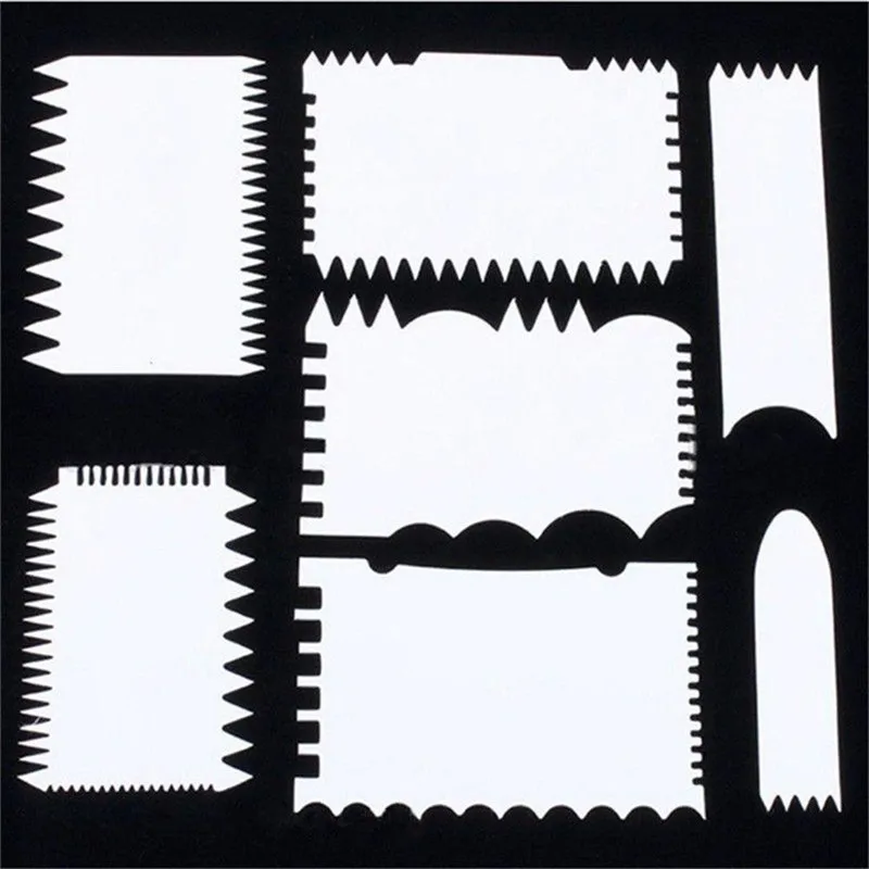 

7Pcs/set Cake Scraper Fondant Mousse Cream Spatula Edge Smoother Cupcake Cake Cutter Pastry Mold Baking Decorating Tools