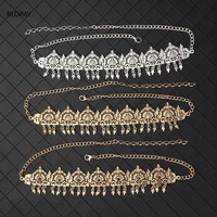 metal wedding hair pieces in gold rhinestone tassels bridal accessories luxury silver headband arabic brides hair chain
