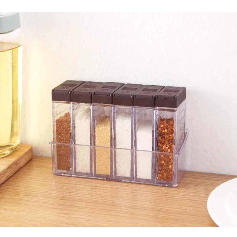 

Plastic Seasoning Creative Box Seasoning Bottle Jar Set Kitchen Seasoning Sub-bottling Combination Storage Arrangement Box