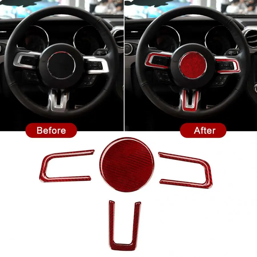 4 шт. накладка на руль Красный защитный чехол из углеродного волокна комплект
