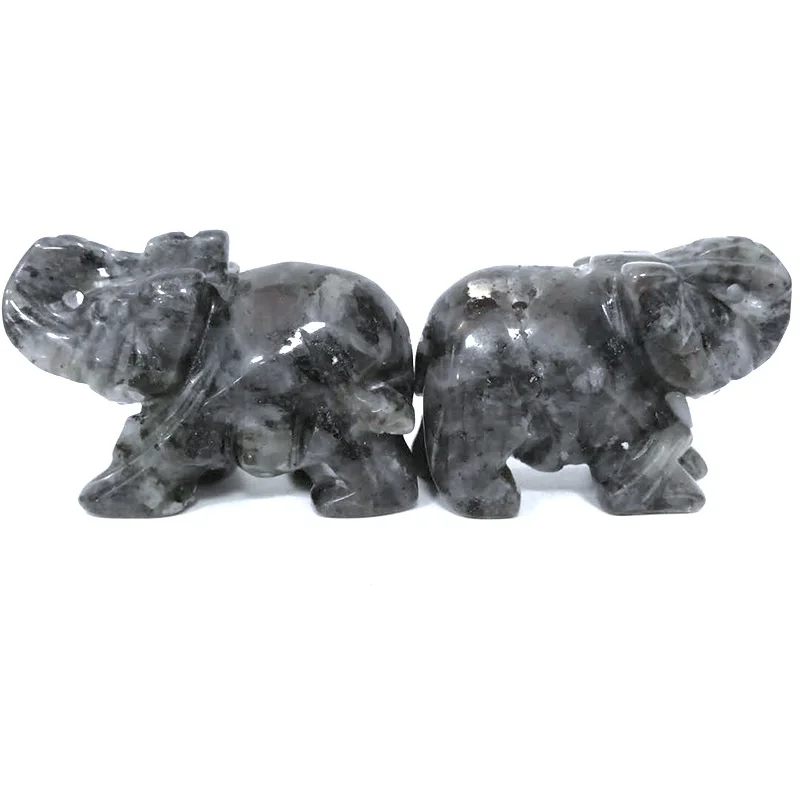 

Natural Labradorite Elephant Crystal Crafts Home Furnishings Lucky Items Aura Feng Shui Decoration R