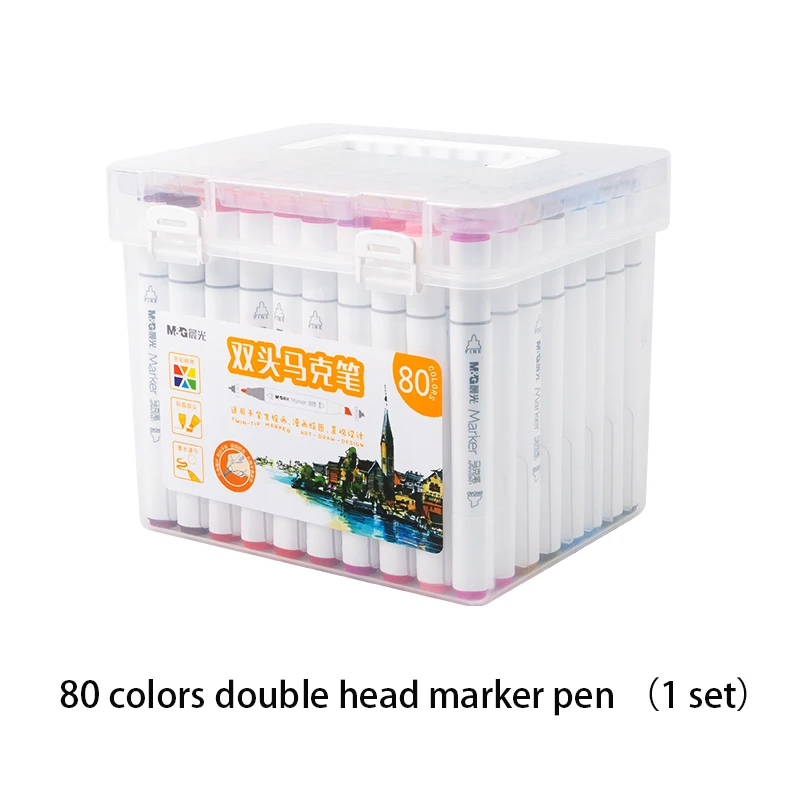 

Double Head Marker Pen Painting Pen 80 Colors Sketch Multicolor Comics Student School Art Supplies Drawing Set Alcohol Ink