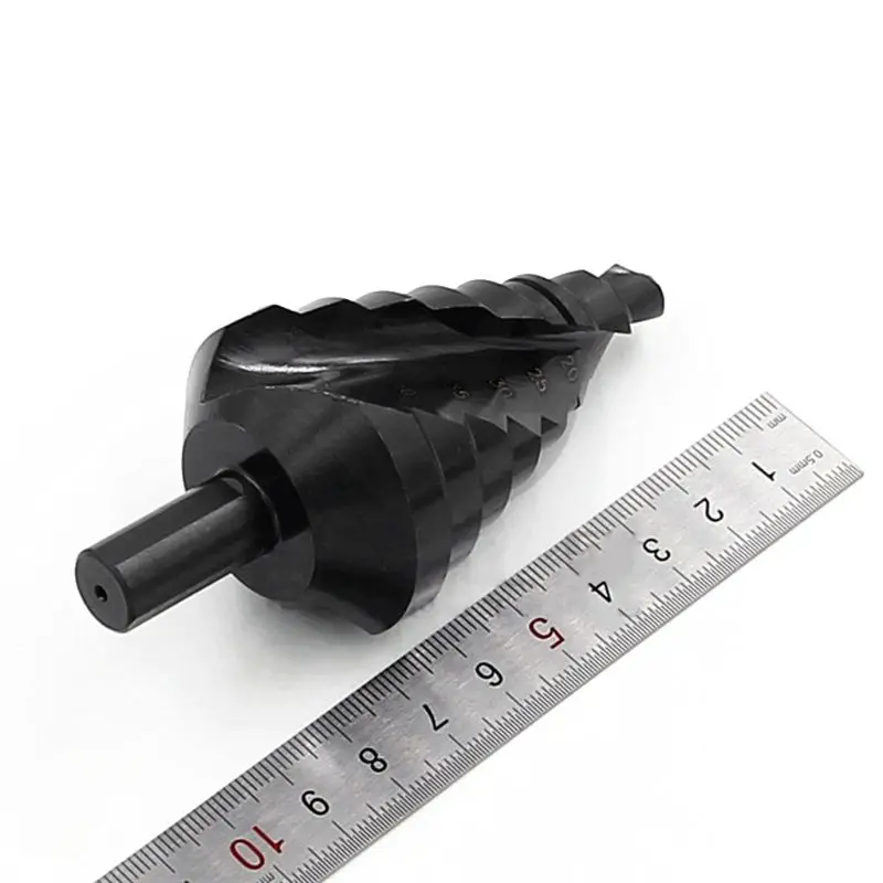 

10-45mm High Speed Steel Spiral Flute Straight Groove Step Cone Pagoda Drill Bit X4YD