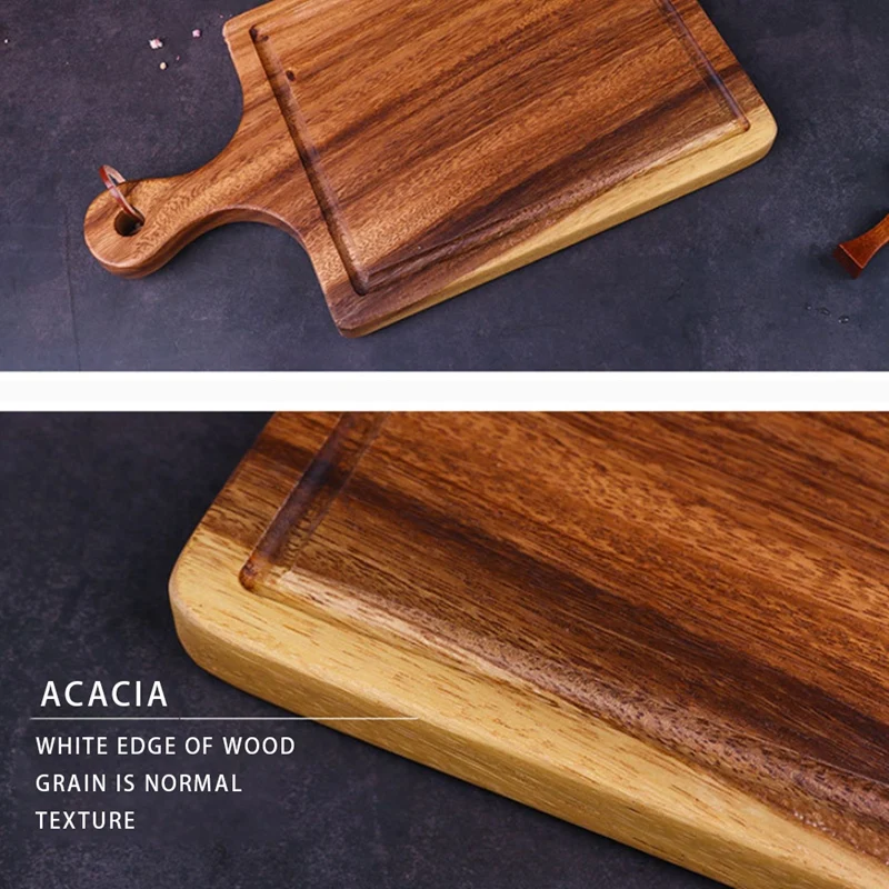 

Solid Wood Board Pizza Steak Toasted Breadboard Fruit Vegetable Meat Cutting Board Non-Slip Thicken Chopping Board