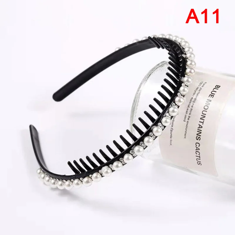 1PCS Hairband Bezel Headband Metal Double Bangs Rhinestone Hair Accessories Men Women Sports Band Hoop Top |