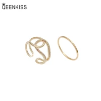 qeenkiss rg767 2022 fine jewelry wholesale fashion woman girl birthday wedding gift suit irregular zircon open 18kt gold ring