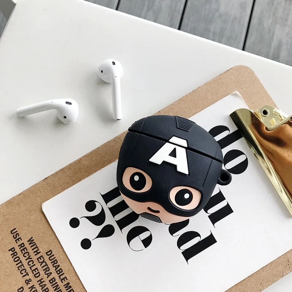 490 A 3D мультяшный силиконовый чехол для наушников для Airpods 2 Чехол с милым ремешком для Apple Air pods 2 для Earpods чехол с мультяшным медведем - Цвет: 490 A