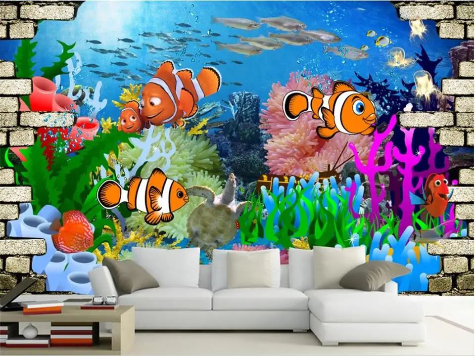 Пользовательские размеры 3d фото обои гостиная детская комната росписи океан
