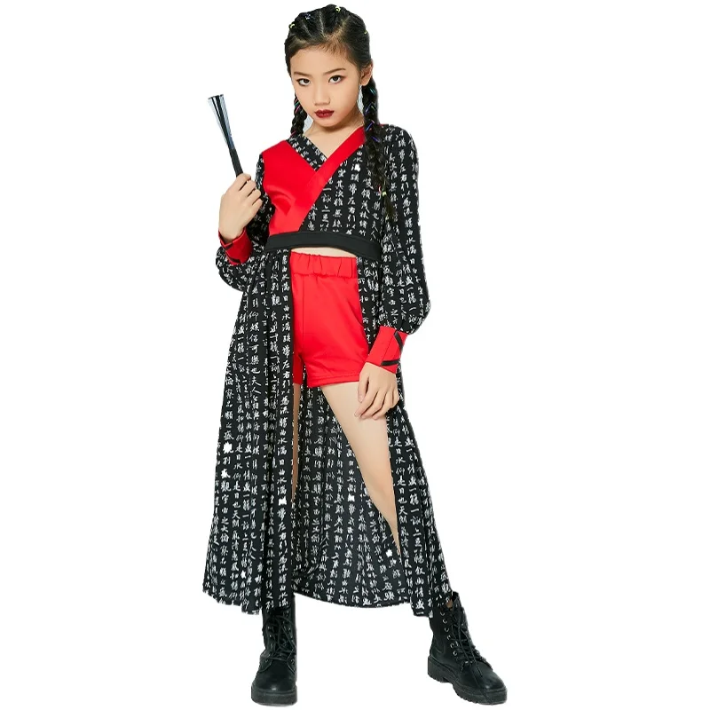 

Chinese Style Hip Hop Costumes For Kids Girls Jazz Performance Clothing Fairy Suit Rave Ballroom Dancing Stage Outfit DNV14317