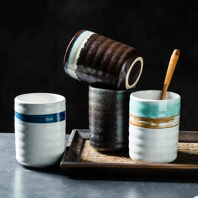Винтажная кружка для воды в японском стиле керамическая чашка чая ретро