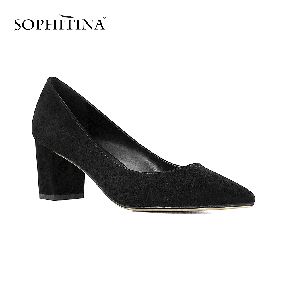 Обувь SOPHITINA PW24 Женская Базовая из натуральной кожи модная обувь с острым носком