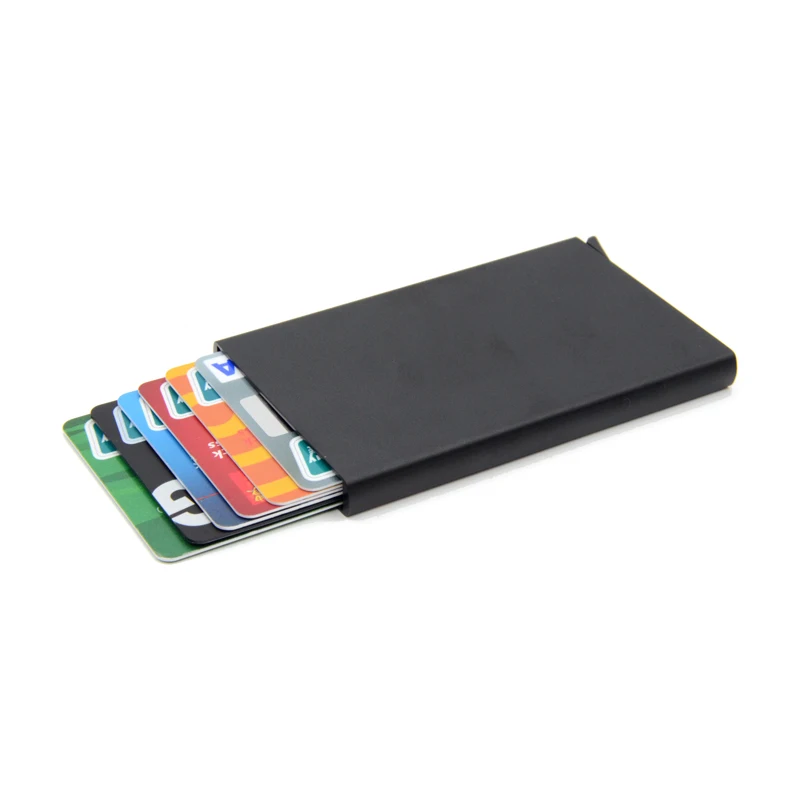 yuecimie anti theft id credit card holder porte carte thin aluminium metal rfid wallet case women men bank credit card box free global shipping