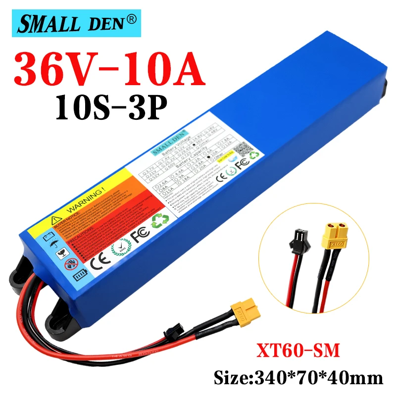 

36V 10Ah 10S3P rechargeable lithium battery pack with BMS, suitable for modified scooter electric vehicle battery XT30/XT60