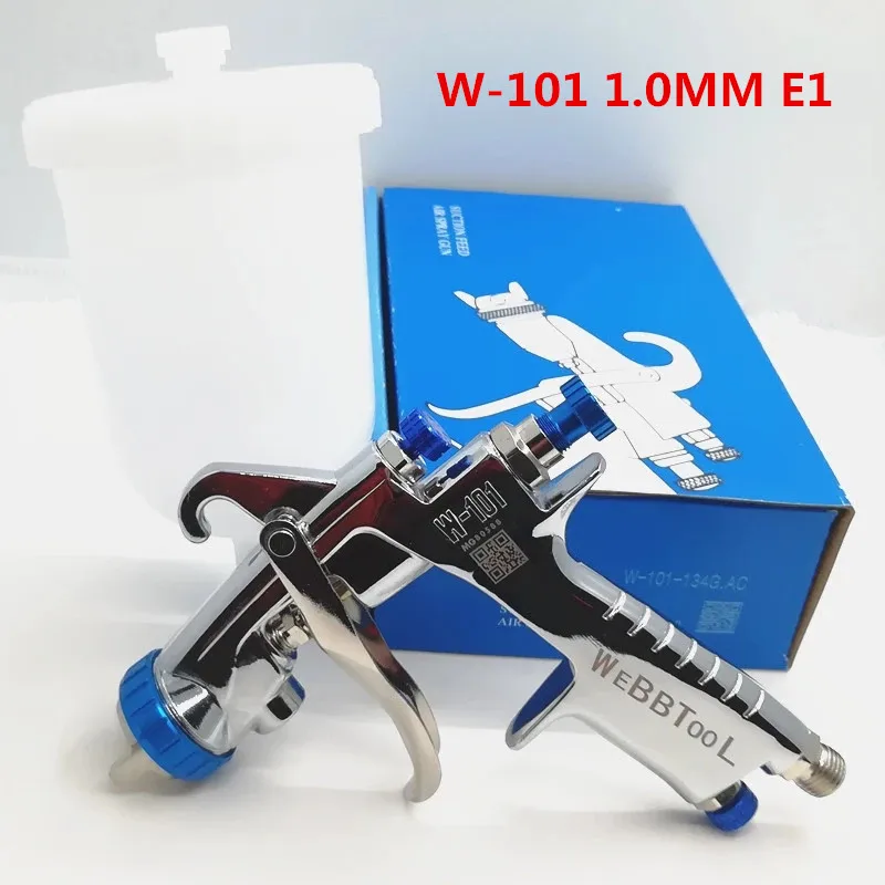 Натуральная qr cod W-101 пистолет-распылитель 134G w101 HVLP ручной Краски пистолет тяжести 1,0/1,3/1,5/1,8 мм мебель покрытия автомобиля Краски Инж - Цвет: W-101G 1.0MM