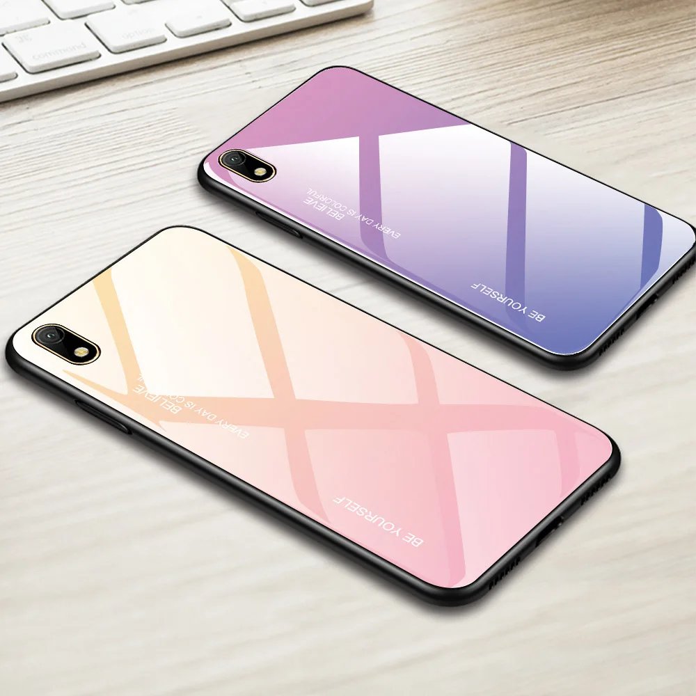 New Gradient Tempered Glass Phone Case For Huawei Honor 8X Mate 20 Pro 10 P20 Lite P Smart Plus Nova 3i 3 4 P30 Cover | Мобильные