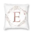 Чехол для подушки с надписью E розовое золото с инициалом Подушка с монограммой, домашний декор, текстура мраморных цветов для гостиной