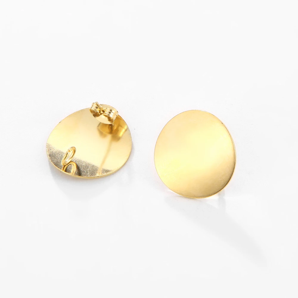 

Dinicessa 10pcs Stainless Steel Gold Color Bump Round Symmetrical Rectangle Heart Square For DIY Handmade Earrings Jewelry