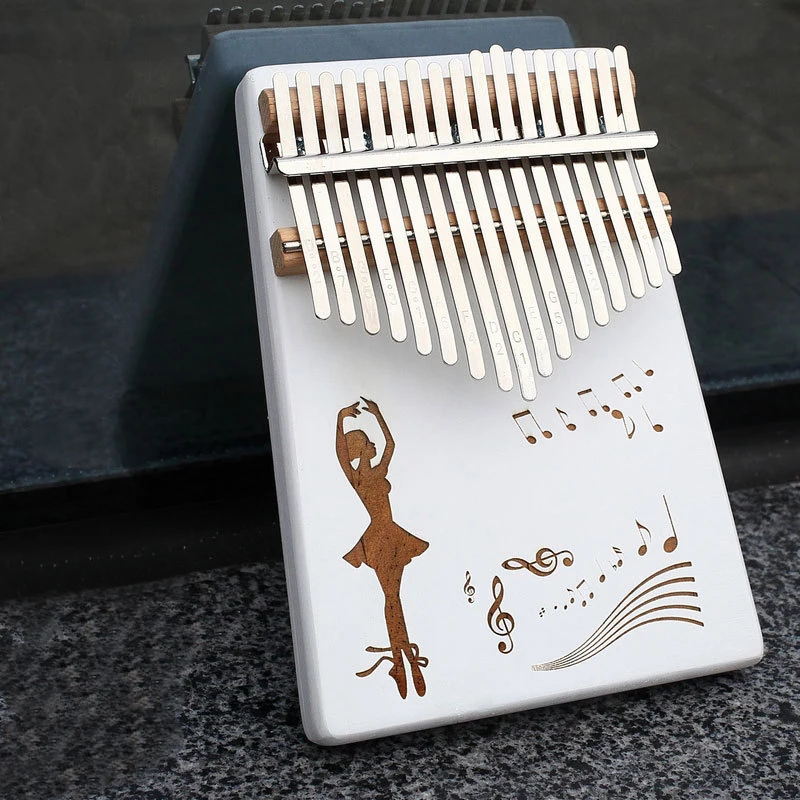 Kalimba 17 клавишный белый большой палец фортепиано полный доска тела Музыкальные