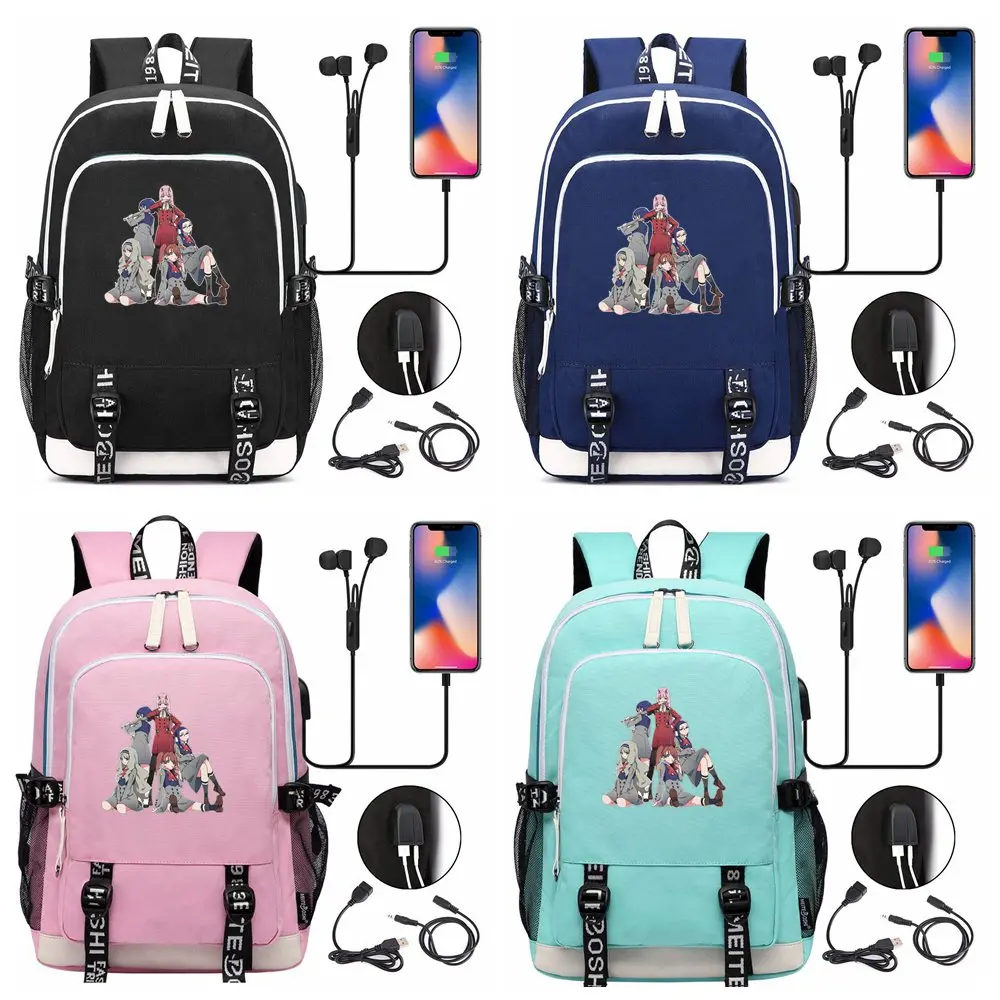 

Anime Darling in the Franxx Backpack Laptop Bags Fashion Men Women Outdoor Travel Shoulder Bags Boys Girls Schoolbag Bookbag