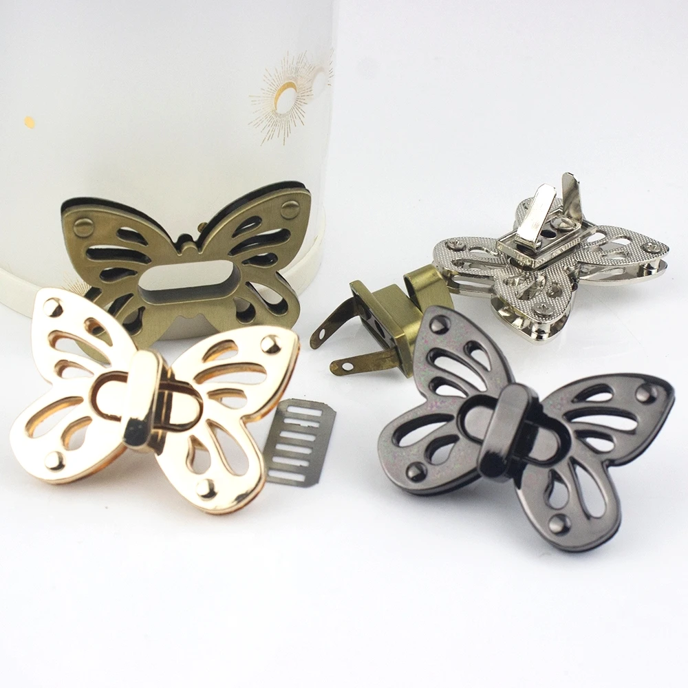 1 шт. металлическая бабочка сумка замок с поворотным замком застежкой кожаные