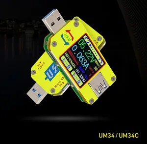 UM34C для приложения USB 3,0 Type-C ЖК-дисплей для измерения заряда батареи тестер сопротивления кабеля UM34 UM34C